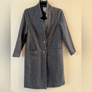 Old Navy Long Coat, Color: Dark Gray Tweed,Sz:XS Petite
